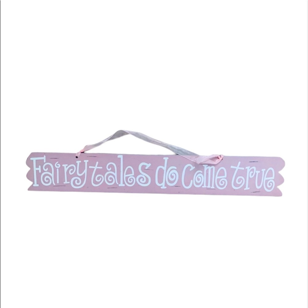 Little Girl’s Room Decor, “Fairy Tales Do Come True” Pink Wall Plaque
